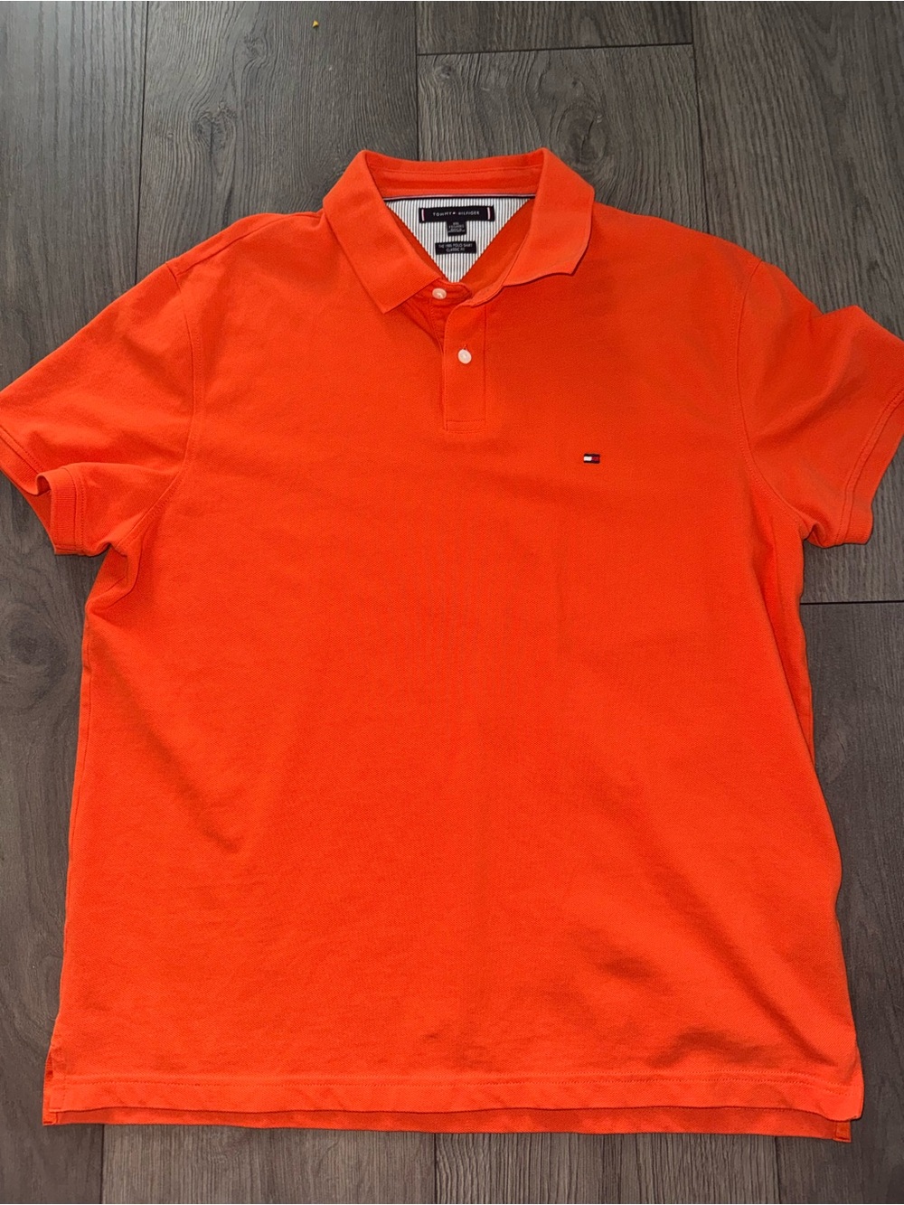 Tommy Hilfiger Men's Bright Orange Polo Shirt